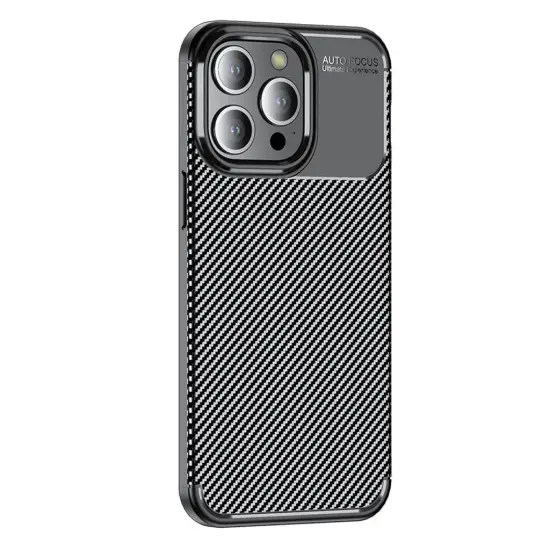 Case Ancus AutoFocus Carbon Fiber για Apple iPhone 15 Pro Black