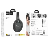 Wireless Stereo Headphone Hoco W37 Sound V5.3 500mAh AUX port Active Noise Cancellation Black