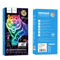 Tempered Glass Hoco G5 0.33mm Full Silk Screen HD 2.5D for Apple iPhone 15 / iPhone 16 10 Pcs Set