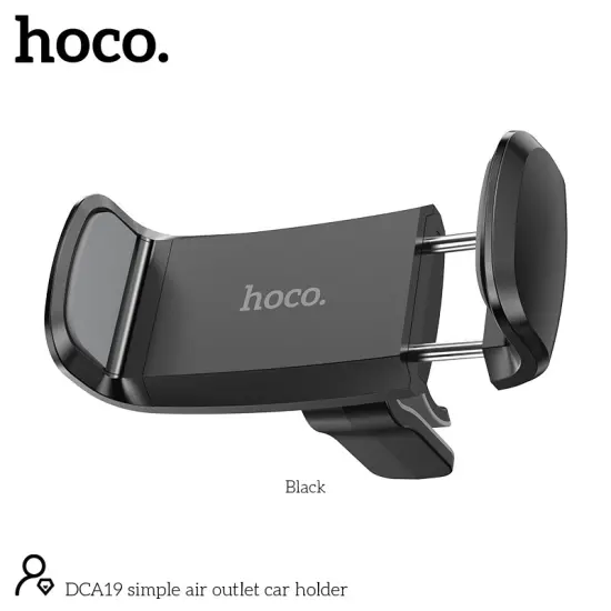 Car Mount in-air outlet Hoco DCA19 Mini 360° Black for Devices 50-80mm