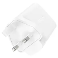 Travel Charger Acefast A44 Fast Charging 2xUSB-C PD65W USB-A GaN White with UK Plug