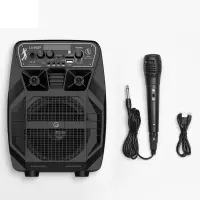 Wireless Speaker DS07 Force BT4.2 10W 1800mAh with Micro SD Wired Mic and LED Lights Black