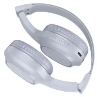 Wireless Stereo Headphone Hoco W46 Charm V5.3 200mAh AUX port Light Blue Gray