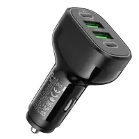 Car Charger Hoco NZ11 Guide 2 x USB-C 36W and 2 x USB 18W Black