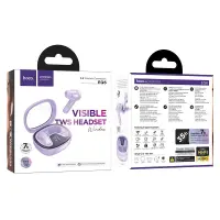 Wireless Hands Free Hoco EQ6 Shadow TWS V5.3 320mAh 7h Talk Time with LED display and Siri Compatible Purple