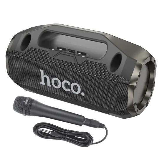 Wireless Speaker Hoco HA3 Drum TWS BT 5.0 4000mAh 2x10W with USB Micro SD and Wired Mic Black