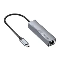 Adapter Hoco HB34 3 x USB-C to USB 3.0  and RJ45 with Data Transfer 1000Mbps Metal Grey