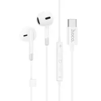 Hands Free Hoco M109 Earphones Stereo USB-C Compatible with All USB-C Devices White 1.2m