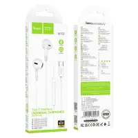 Hands Free Hoco M109 Earphones Stereo USB-C Compatible with All USB-C Devices White 1.2m