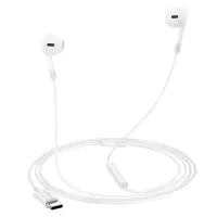 Hands Free Hoco M109 Earphones Stereo USB-C Compatible with All USB-C Devices White 1.2m