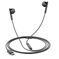 Hands Free Hoco M93 Earphones Stereo USB-C Compatible with All USB-C Devices Black 1.2m