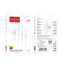 Hands Free Hoco M95 Earphones Stereo USB-C Compatible with All USB-C Devices White 1.2m