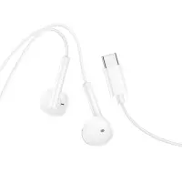 Hands Free Hoco M95 Earphones Stereo USB-C Compatible with All USB-C Devices White 1.2m