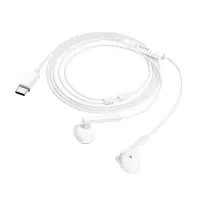 Hands Free Hoco M95 Earphones Stereo USB-C Compatible with All USB-C Devices White 1.2m