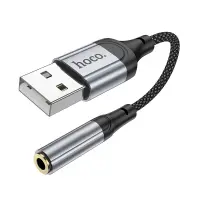 Audio Adaptor Hoco LS36 Fresh USB to 3.5mm Hi-Fi Compatible with all Devices Braided 12cm