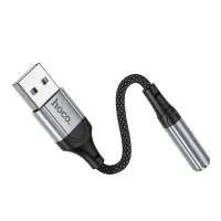 Audio Adaptor Hoco LS36 Fresh USB to 3.5mm Hi-Fi Compatible with all Devices Braided 12cm