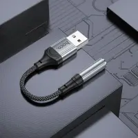 Audio Adaptor Hoco LS36 Fresh USB to 3.5mm Hi-Fi Compatible with all Devices Braided 12cm