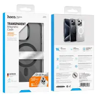 Case  Hoco Premium Series Transparent Magnetic Mag-charge for Apple iPhone 15 Plus Smoke