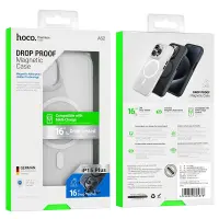 Case Hoco Premium Series Drop Proof Magnetic Mag-charge for Apple iPhone 15 Plus White