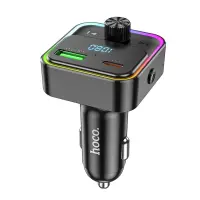 Bluetooth FM Transmitter Hoco E81 Fantasy USB-C 30W+USB 18W PD30W+QC3.0 v5.0 LED Display Black