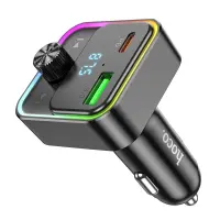 Bluetooth FM Transmitter Hoco E81 Fantasy USB-C 30W+USB 18W PD30W+QC3.0 v5.0 LED Display Black