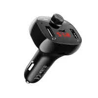 Bluetooth FM Transmitter Hoco DE2 USB QC3.0 18W+USB 12W+USB-C PD20W + Micro SD v5.0 Black