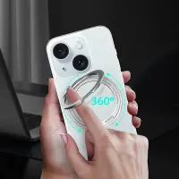 Case Hoco Stand Magnetic Case 2 in 1 Mag-Charge 360° Rotating Ring for Apple iPhone 15 Transparent