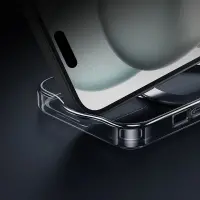 Case Hoco Stand Magnetic Case 2 in 1 Mag-Charge 360° Rotating Ring for Apple iPhone 15 Transparent