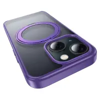 Case Hoco Stand Magnetic Case 2 in 1 Mag-Charge 360° Rotating Ring for Apple iPhone 15 Purple