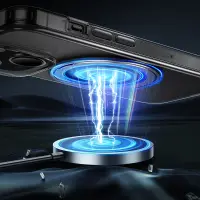 Case Hoco Stand Magnetic Case 2 in 1 Mag-Charge 360° Rotating Ring for Apple iPhone 15 Plus Transparent