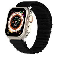 Watchband Noozy 38mm/40mm/41mm for Apple Watch 1/2/3/4/5/6/7/8/9/se/ultra 1/ultra 2 Black Nylon and Metal Band