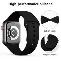 Watchband Noozy 42/44/45/49mm for Apple Watch 1/2/3/4/5/6/7/8/9/se/ultra 1/ultra 2 Black Silicon Band