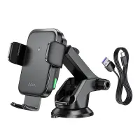 Car Mount Hoco HW11 Jenny with Wireless Fast Charger έως 15W and Arm Extension Black 4.5"-7.0"