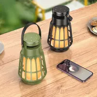 Bluetooth Speaker Hoco BS61 Camping Lamp V5.3 8h TWS 10W 3600mAh with Micro SD FM USB and Outdoor Sound Effects Black