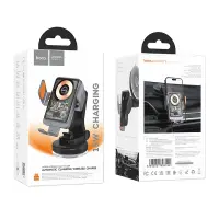 Car Mount Hoco HW8 Transparent for Dashboard for Devices 15W 4.5"-7" and Automatic Clamping Grey