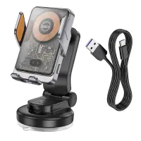 Car Mount Hoco HW8 Transparent for Dashboard for Devices 15W 4.5"-7" and Automatic Clamping Grey