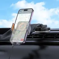 Car Mount Hoco HW8 Transparent for Dashboard for Devices 15W 4.5"-7" and Automatic Clamping Grey