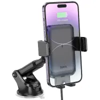 Car Mount Hoco HW9 Climber for Dashboard for Devices 4.5"-7" with Wireless Fast Charger up to 15W Black