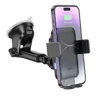 Car Mount Hoco HW9 Climber for Dashboard for Devices 4.5"-7" with Wireless Fast Charger up to 15W Black