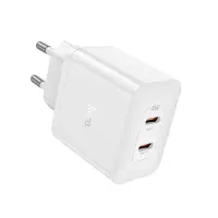 Travel Charger Hoco N35 Streamer Dual Port Charging 2xUSB-C Total PD45W White