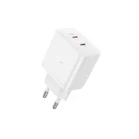 Travel Charger Hoco N35 Streamer Dual Port Charging 2xUSB-C Total PD45W White