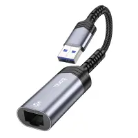 Hoco UA26 USB to RJ45 OTG 1000Mbps 12.5cm Metal Grey