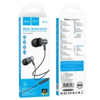 Hands Free Hoco M110 Encourage Universal Earphones Hi-Fi Stereo Deep Sound 3.5mm Metal Grey 1.2m