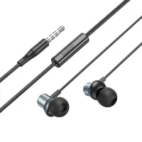 Hands Free Hoco M110 Encourage Universal Earphones Hi-Fi Stereo Deep Sound 3.5mm Metal Grey 1.2m