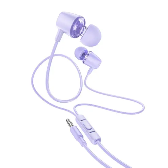 Hands Free Hoco M107 Discoverer Universal Earphones 3.5mm Purple 1.2m