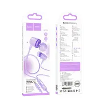 Hands Free Hoco M107 Discoverer Universal Earphones 3.5mm Purple 1.2m