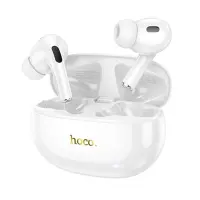 Wireless Hands Free Hoco EW60 Plus Norman TWS V5.3 300mAh with 4h Talk Time and Active Noise Cancellation Master/Slave Switching White