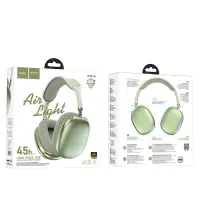 Wireless Stereo Headphone Hoco W35 Air Triumph V5.3 400mAh with Micro SD & AUX Ports and Control Buttons Green