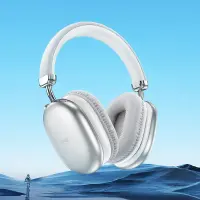 Wireless Stereo Headphone Hoco W35 Max Joy V5.3 800mAh with Micro SD and AUX ports Silver