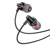 Hands Free Hoco M90 Delight Earphones Deep Bass Stereo USB-C Compatible with All USB-C Devices Black 1.2m